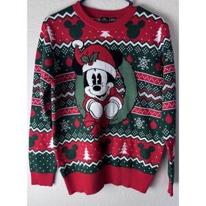 Disney Mickey Mouse Christmas Sweater Medium Fair Isle Holiday Ugly Sweater